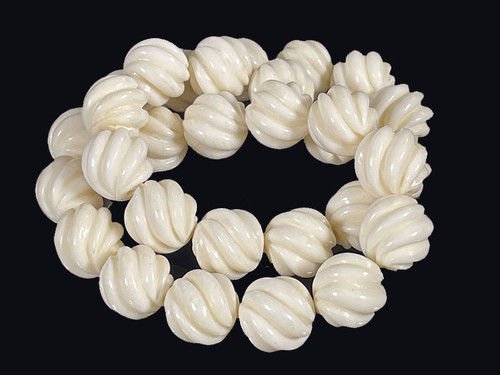 8mm Natural Buffalo Bone Carved Beads 7" A Grade [8z22]