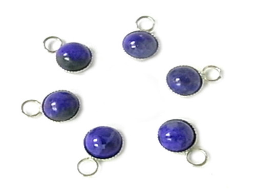 925 Sterling Silver 5mm A Grade Lapis Lazuli Round Pendant 1pc. [y802h]