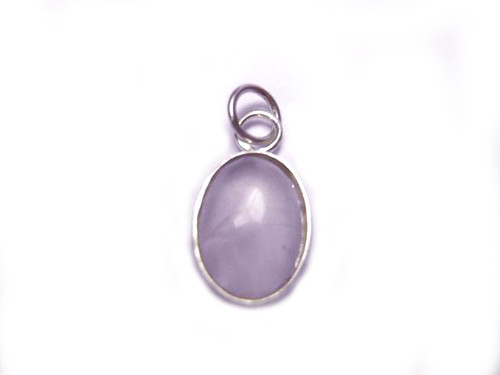 925 Sterling Silver 12x15mm Cape Amethyst Oval Pendant [y802m]