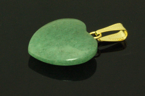 20mm Green Aventurine Heart Pendant [y206a]