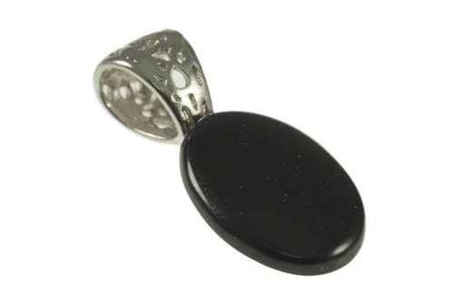 13x18mm Black Onyx Oval Cabochon Pendant [y722bp]