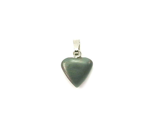 10mm Matte Hematite Heart Pendant [y113b]