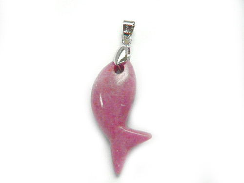 38mm Rhodonite Whale Pendant [y500b]