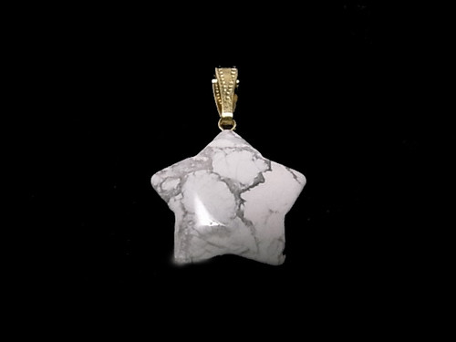 20mm White Howlite Star Pendant [y106g]