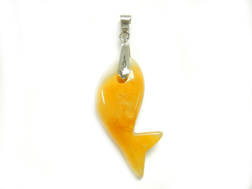 38mm Golden Jade Whale Pendant [y105n]