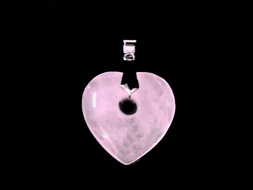 30mm Rose Quartz Heart Donut Pendant [y110d]