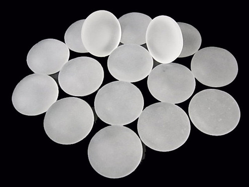 18mm Matte Crystal Round Cabochon 5pcs. 6mm thick [y718a]