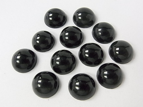 12mm Black Onyx Round Cabochon 5pcs 5mm thick [y716a]