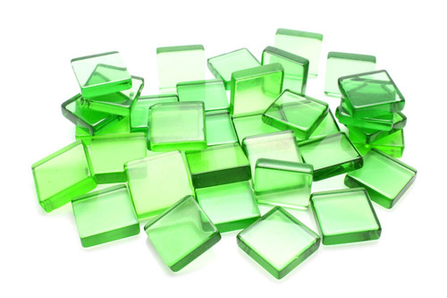 16x16mm Green Quartz Square Piece (About 3.5mm thick) 2pcs. [y597f]