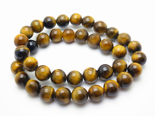 12mm Tiger Eye Round Beads 15.5" natural [12d2]