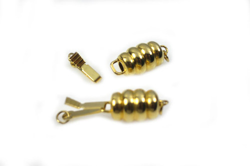 8x12mm Rope Design 1-3 Row 14K Gold Plated Clasp 2pcs. [y323d]