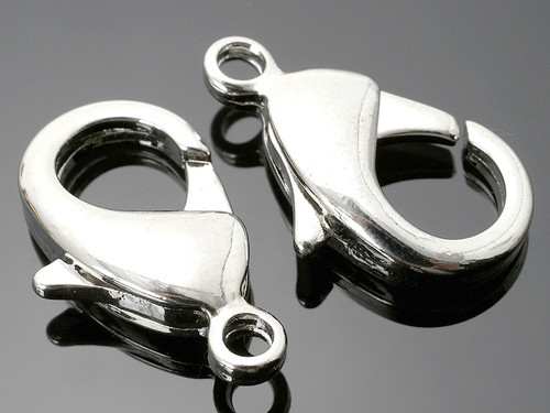 20mm Silver Plated Curved Lobster Clasps 10pcs. [y360g]