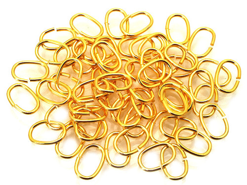 14K Gold Plated 6x8mm Open Jump Ring 50pcs. [y302a]