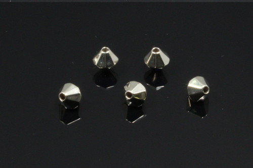 6mm Silver Plastic Faceted Diamond Beads 50pcs [y518c]