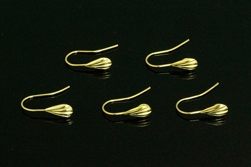 5x17mm Copper 14K Gold Plated Shell Earwire 10pcs. [y111a]