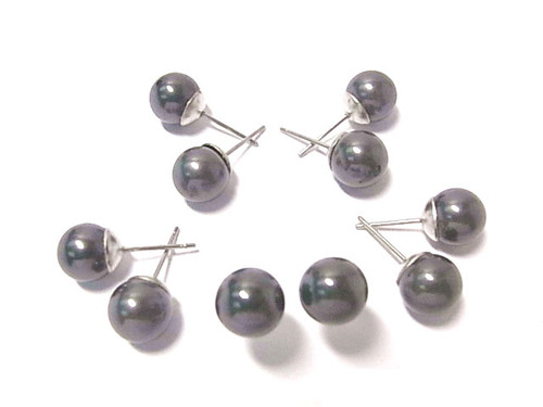 8mm Hematite Round Bead Earring [y343c]