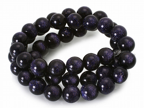 12mm Blue Goldstone Round Beads 15.5" synthetic [12d25]