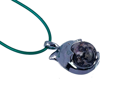 25mm Jumping Dolphin Pendant With 12mm Leopard Skin Ball [y745-b16]