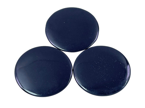 38mm Black Onyx Round Cabochon 1pc 2.5mm thick [y726b]