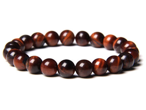 6mm Red Tiger Eye Elastic Bracelet 7.5" natural [b2d6]