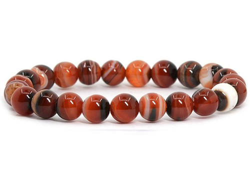 6mm Botswana Agate Elastic Bracelet 7.5" natural [b2f27]