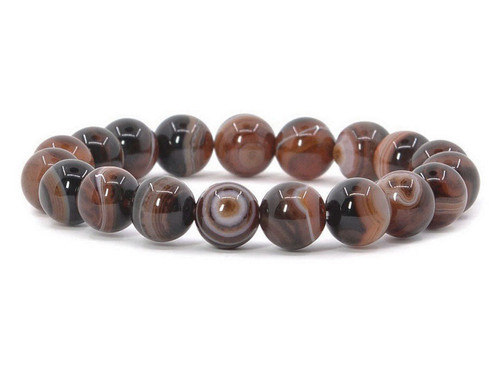 6mm Matte Agate Elastic Bracelet 7.5" natural [b2d30m]