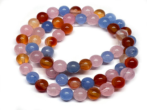 12mm Mix Fusion Ice Quartz Round Beads 15.5" dyed [12r20a]