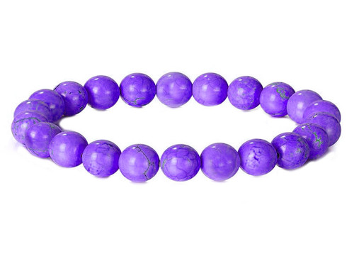 8mm Purple Magnesite Elastic Bracelet 7.5" [b3tp]