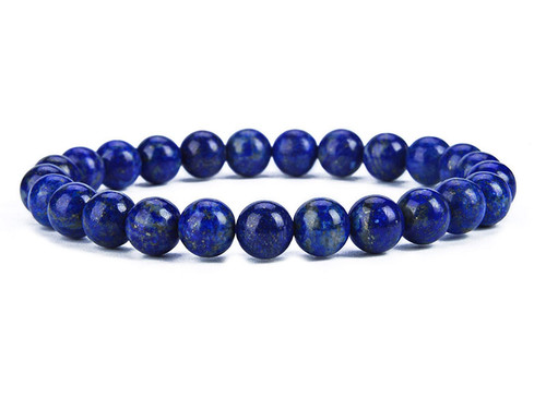 10mm Lapis Lazuli Elastic Bracelet 7.5" dyed [b4m3]