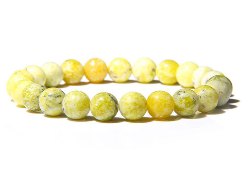 10mm Yellow Serpentine Elastic Bracelet 7.5" natural [b4b33]