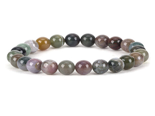 10mm Matte Blood Agate Elastic Bracelet 7.5" natural [b4d1m]