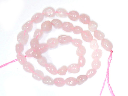 8x10mm Rose Quartz Pebble Beads 15.5" [h20f]