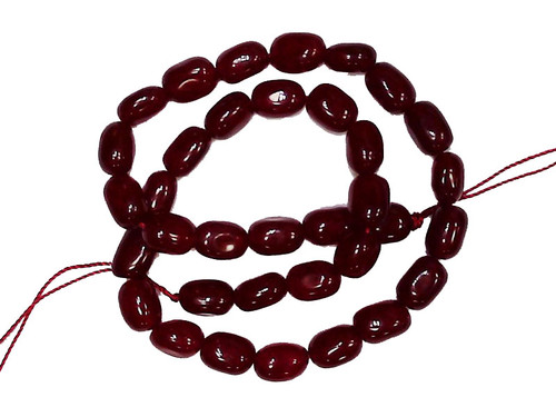 8x10mm Ruby Jade Pebble Beads 15.5" dyed[h20r]