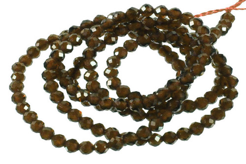 3mm Smoky Cyrstal Glass Faceted Beads 15.5" 140-150pcs. [u23c]