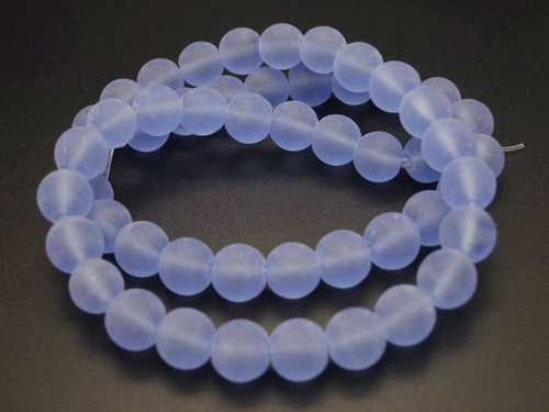 12mm Matte Blue Quartz Round Beads 15.5" synthetic [12a36m]