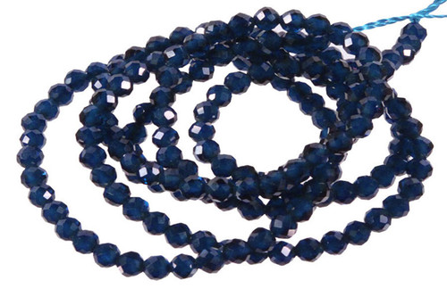 3mm Sapphire Cyrstal Glass Faceted Beads 15.5" 140-150pcs. [u23d]