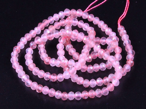 3mm Pink Cyrstal Glass Faceted Beads 15.5" 140-150pcs. [u23f]