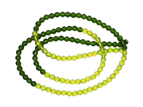 3mm Mix Peridot Cyrstal Glass Faceted Beads 15.5" 140-150pcs. [u23xe]