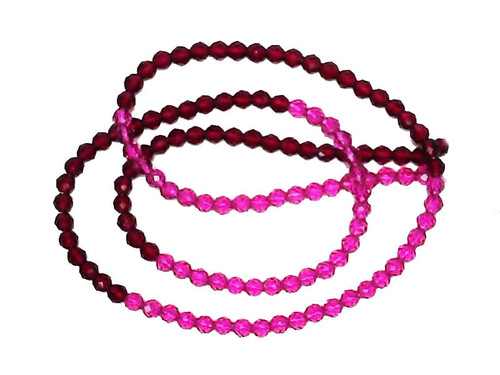 3mm Mix Pink Cyrstal Glass Faceted Beads 15.5" 140-150pcs. [u23xf]