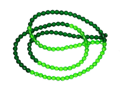 3mm Mix Green Cyrstal Glass Faceted Beads 15.5" 140-150pcs. [u23xg]
