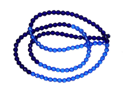 3mm Mix BlueCyrstal Glass Faceted Beads 15.5" 140-150pcs. [u23xl]