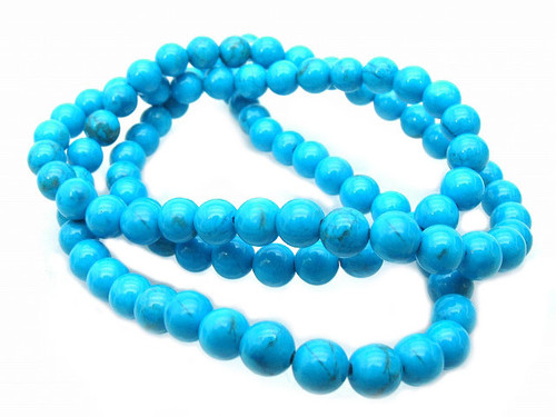 8mm Turquoise Round Beads 15.5" synthetic [8a14]