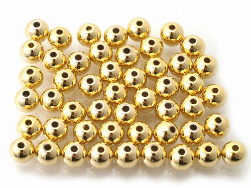 14Kt 585 Solid Gold 2.5mm Round Bead 5pcs [x19c]