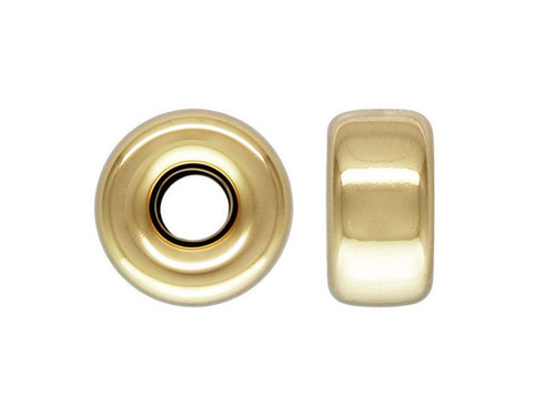14Kt 585 Solid Gold 6x3mm Rondelle Bead 1pc [x368a]