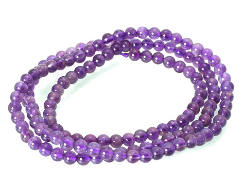 4mm Amethyst Round Beads 15.5" synthetic [4a6]