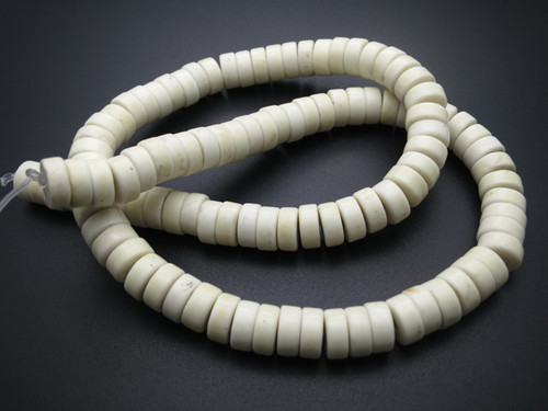 4mm White Turquoise Heishi Beads 15.5" stabilized [t3w4h]