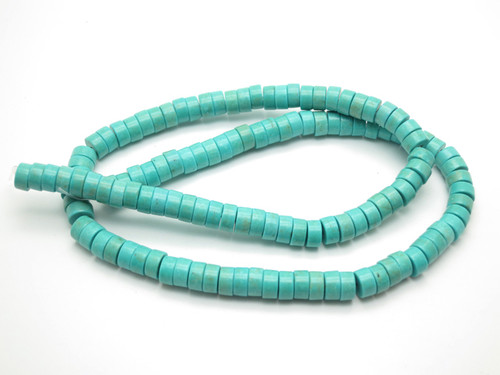 6mm Turquoise Heishi Beads 15.5" stabilized [ts140]