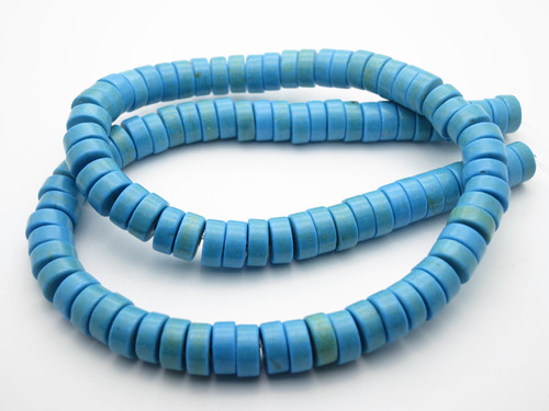 8mm Blue Turquoise Heishi Beads 15.5" stabilized [ts117]