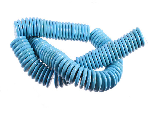 20mm Blue Turquoise Heishi Beads 15.5" stabilized [t3b20h]