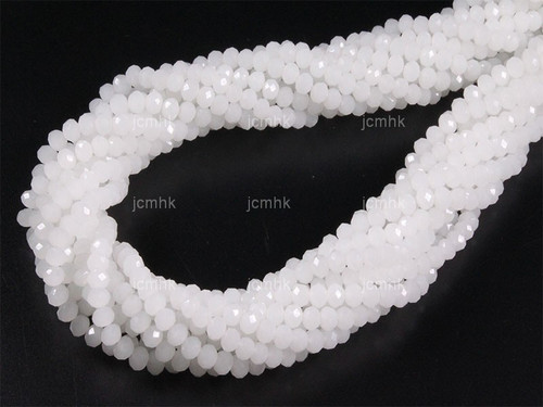 4x3mm Snow Quartz Faceted Rondelle Beads 15.5" [sc1b40]